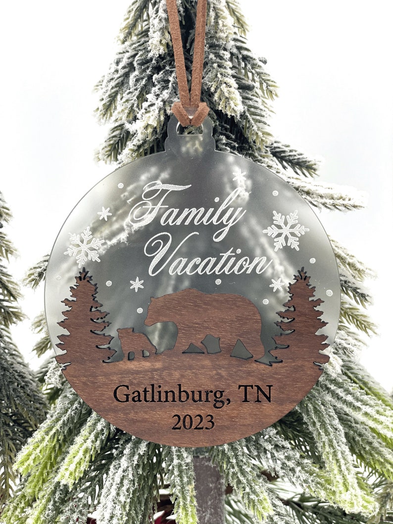 Gatlinburg Family Vacation Ornament Great Smokey Mountains Ornament Gatlinburg Souvenir Custom Christmas Ornament Handmade Gift image 2