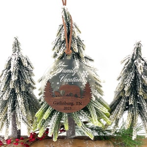 Gatlinburg Family Vacation Ornament Great Smokey Mountains Ornament Gatlinburg Souvenir Custom Christmas Ornament Handmade Gift image 1