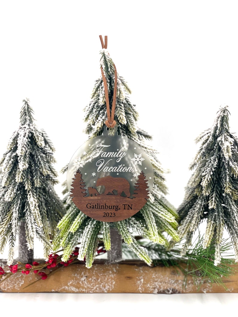 Gatlinburg Family Vacation Ornament Great Smokey Mountains Ornament Gatlinburg Souvenir Custom Christmas Ornament Handmade Gift image 1