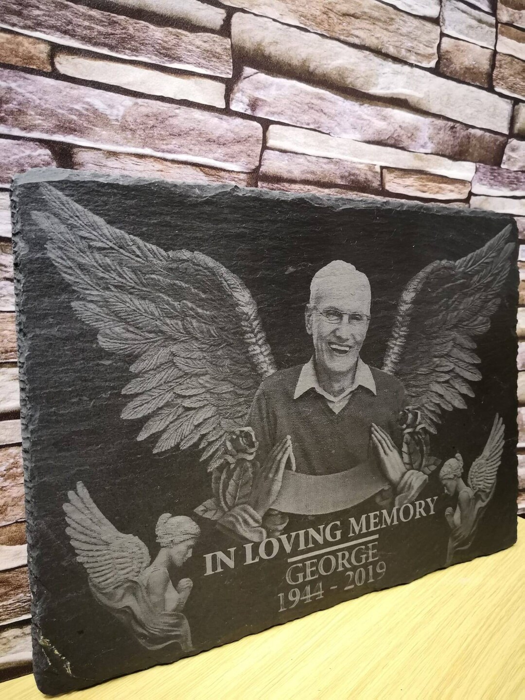 Angel Wings Memorial Plaque for Grave Etsy