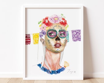 Dia de los Muertos Arte, Day of the Dead Art, Mexican Art, Art prints