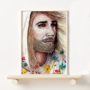 Jesus Christ, Christ, Prince of Peace, Bible, Pencil print, Art print