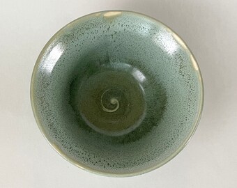 Medium Wintergreen Bowl, Handmade Stoneware Pottery