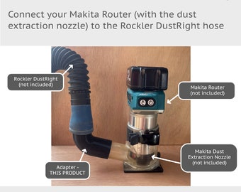 Dust Port für Makita Trim Palm Fräser mit Dust Nozzle - für Rockler Dust Right Flexihose - für 1-3 / 8in (35mm) Staubsauger