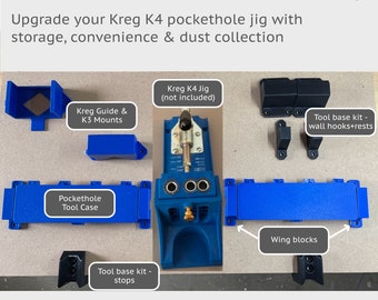 Upgrade Kit for Kreg K4 - Wings with storage - Accessory mounts - Tool base - Dust port