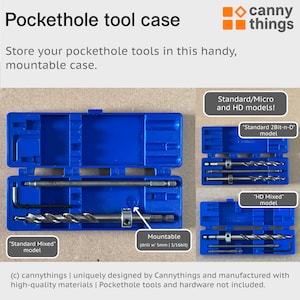 Pocket-hole Tool Case V2 - Kreg/Armor/Generic - Std/Micro/HD - Mountable