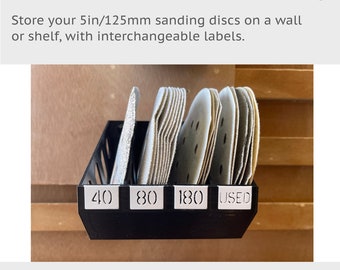 5in/125mm Sanding Disc Holder - Mount or Bench - Insertable labels