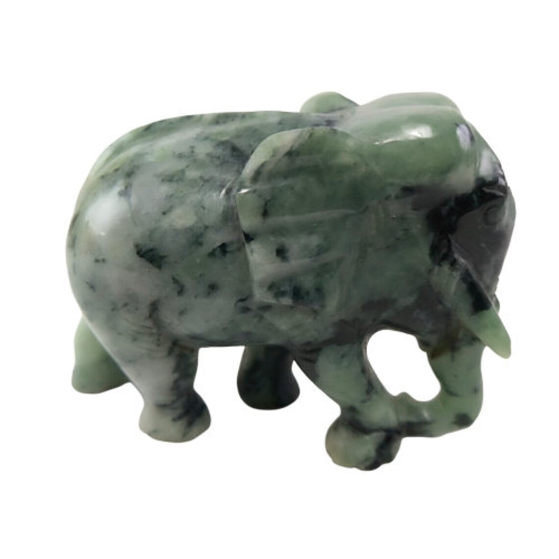 Elephants Carved Natural Jade Blackish Green Elephant Statue Etsy
