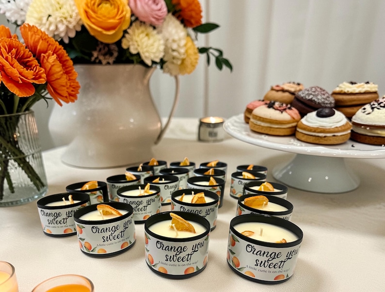Cutie baby shower, Baby shower favours, Orange baby shower image 7