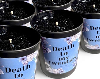 Death to my twenties, glitter candle, 30th birthday gift for her