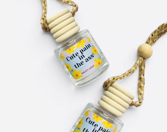Funny car air freshener, Scented car diffuser, hanging air freshener, Just peachy