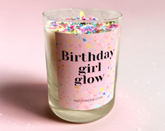 Glitter candle, 60th birthday gifts for women, dessert candle