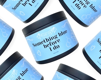 Something blue before I do, Bridal shower favors, bridal shower candle, in my engaged era