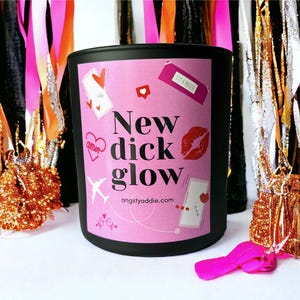 a new dick glow candle surrounded by streamers and streamers