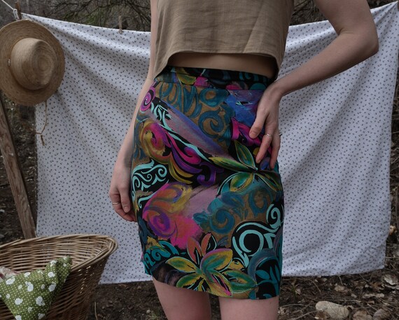 Vintage Skirt Women's Size S High Waisted 1980s R… - image 2