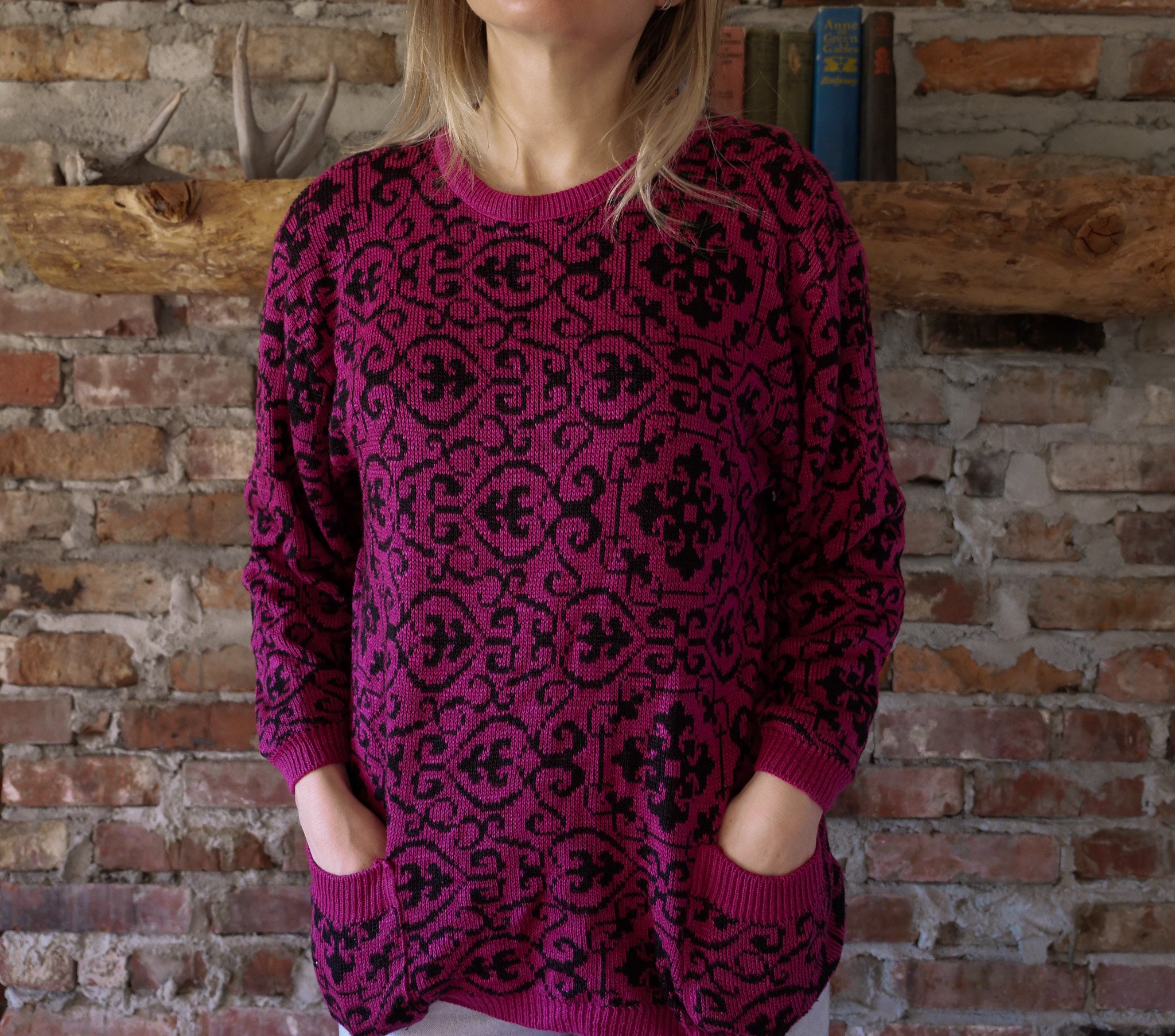 Magenta jumper shop womens