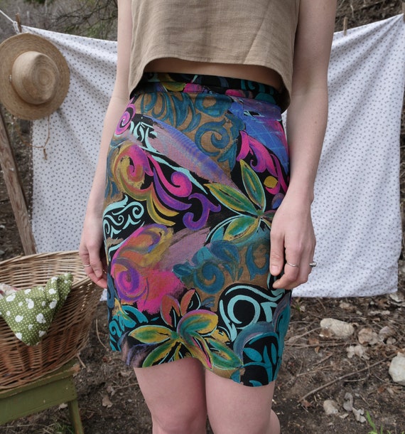 Vintage Skirt Women's Size S High Waisted 1980s R… - image 3