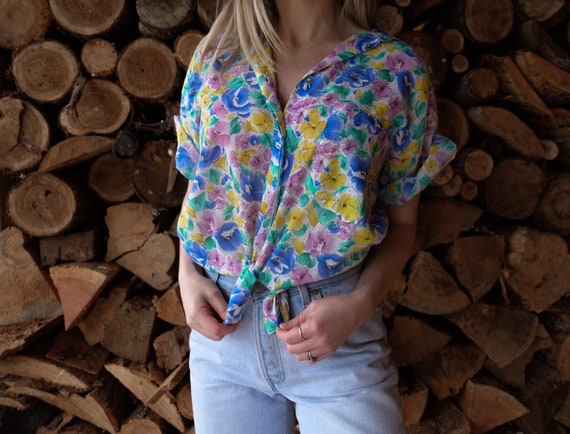 Vintage Button Up Shirt Women's M - L Recommended… - image 6