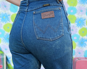 Vintage 1970s Wrangler Jeans: High Waisted Cotton Denim, Size 31