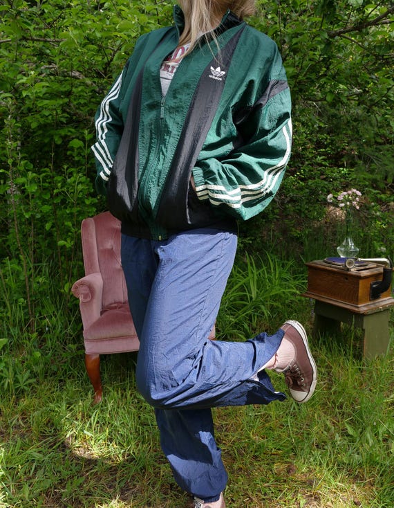 Vintage 90s Adidas Windbreaker Tracksuit: Unisex Bomber Jacket