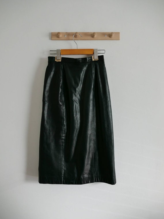 Vintage Leather High-Waisted Skirt