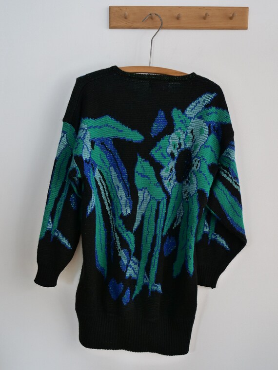 Vintage 1980s Sweater Dress Women's M Funky Retro… - image 9