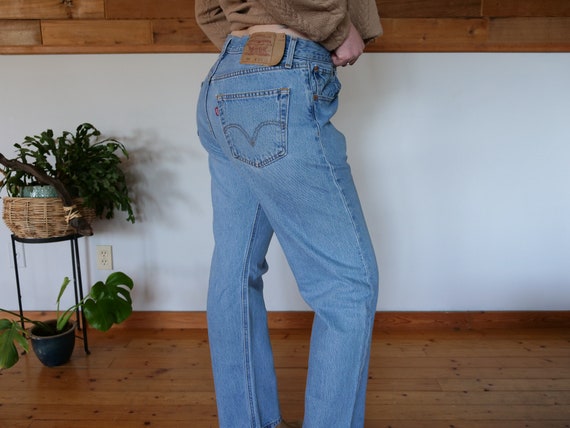 UNISEX Size L US Size 10 Vintage Levis 501 Light Wash Red Tab - Etsy