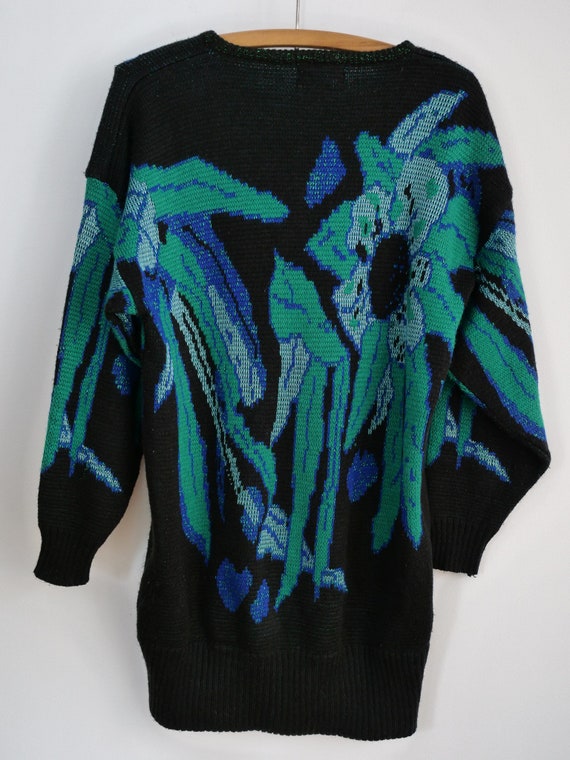 Vintage 1980s Sweater Dress Women's M Funky Retro… - image 8