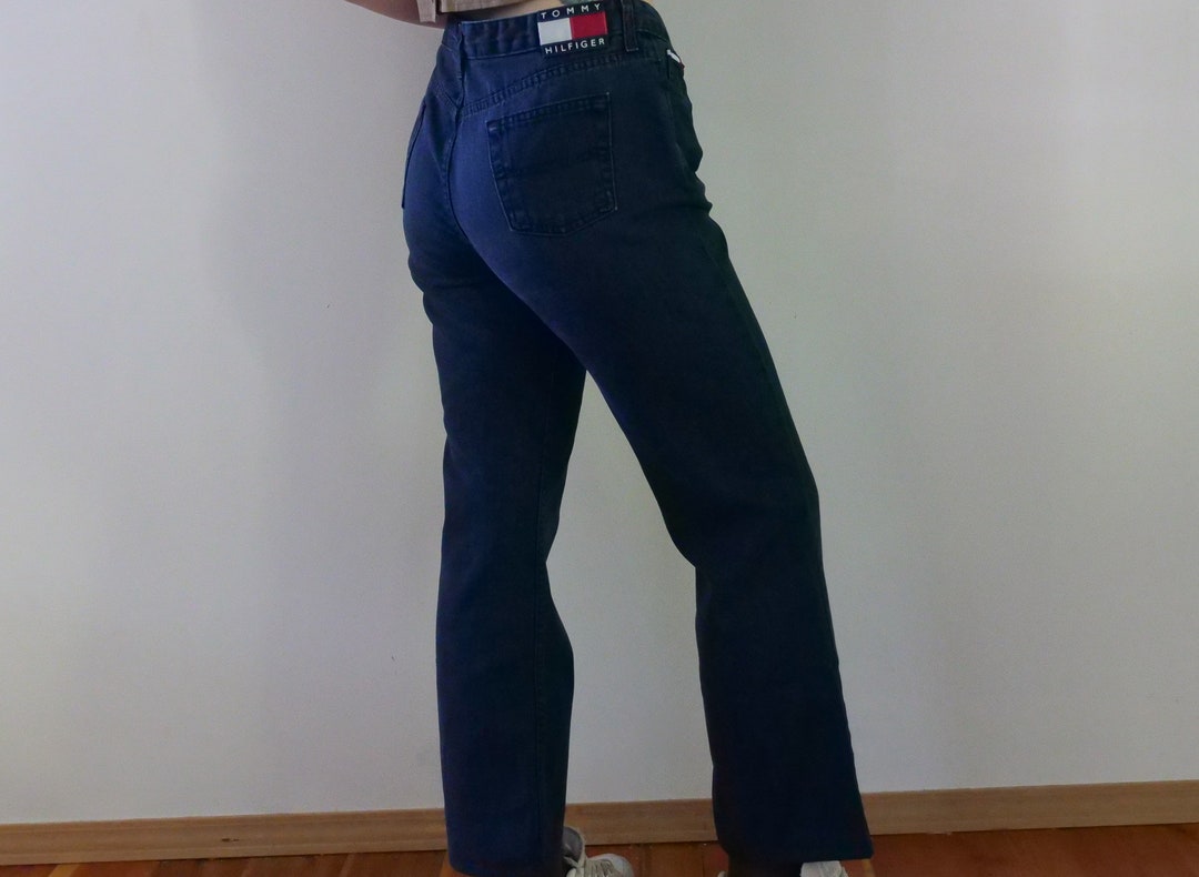 Vintage 90s 00s y2k Tommy Hilfiger Jeans Faded Denim Mini Skirt 14 16 M L