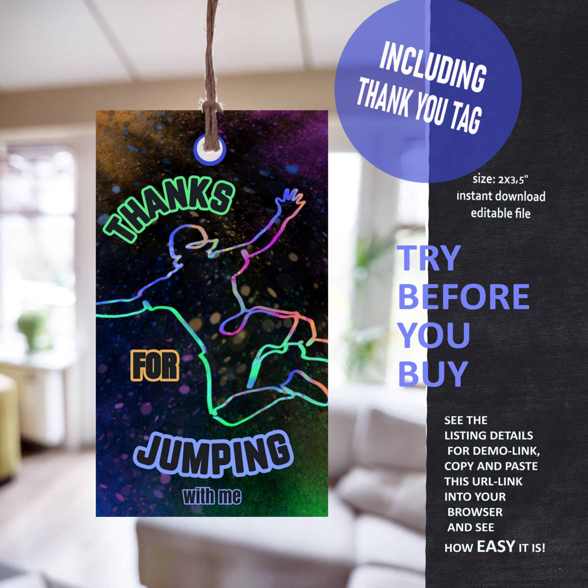 Urban Air Invitation, Trampoline Park Birthday Invitation, Cool "one
