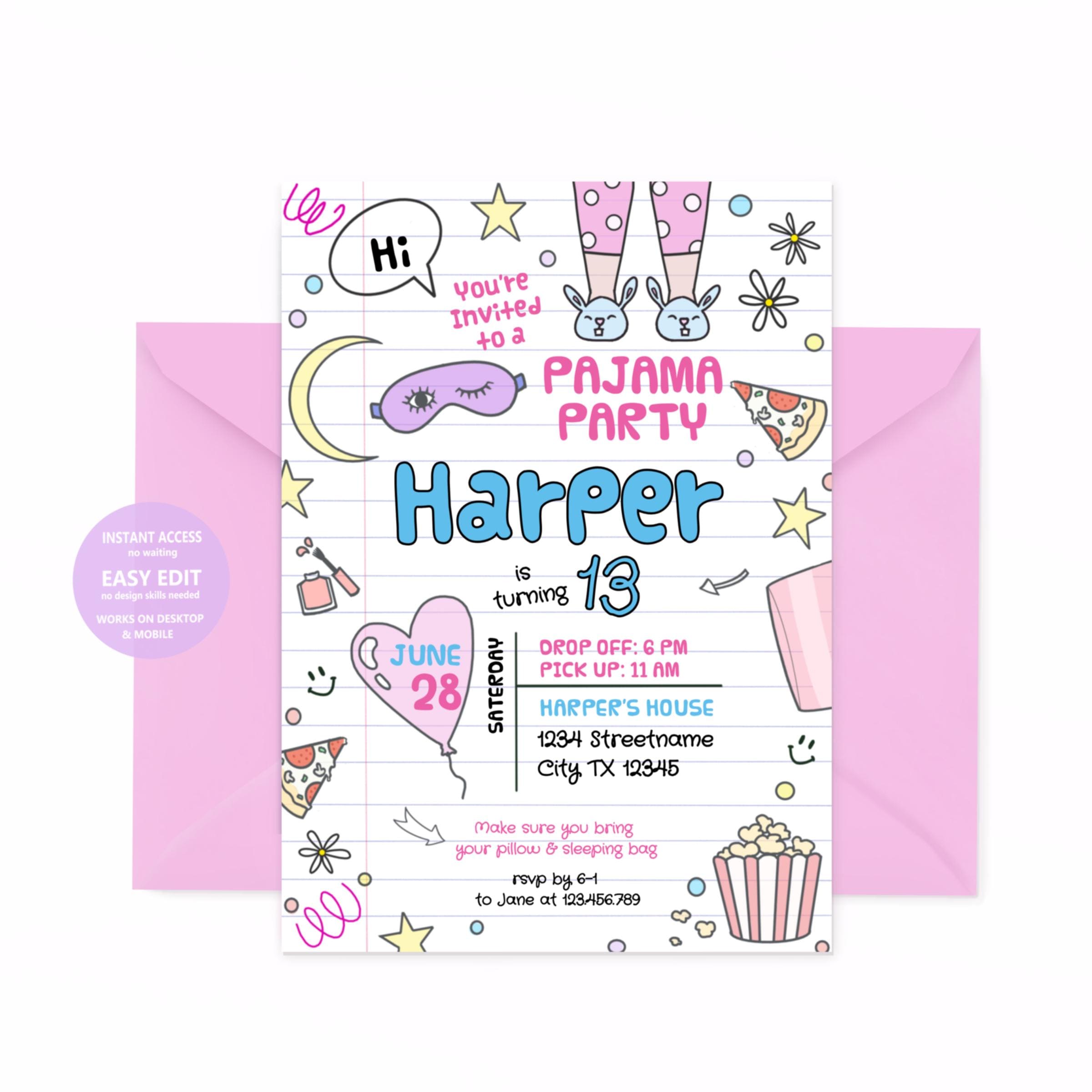 Set Pigiama Party Per Bambine 18 Pezzi Viola: 6 Coperte, 6 Cuscini Cuore E 6 Mascherine, In Pile E Peluche, Regalo Compleanno - 2