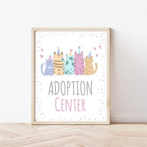 Adopt a Kitten Sign and Certificate Kitty Station Adoption Center Sign ...