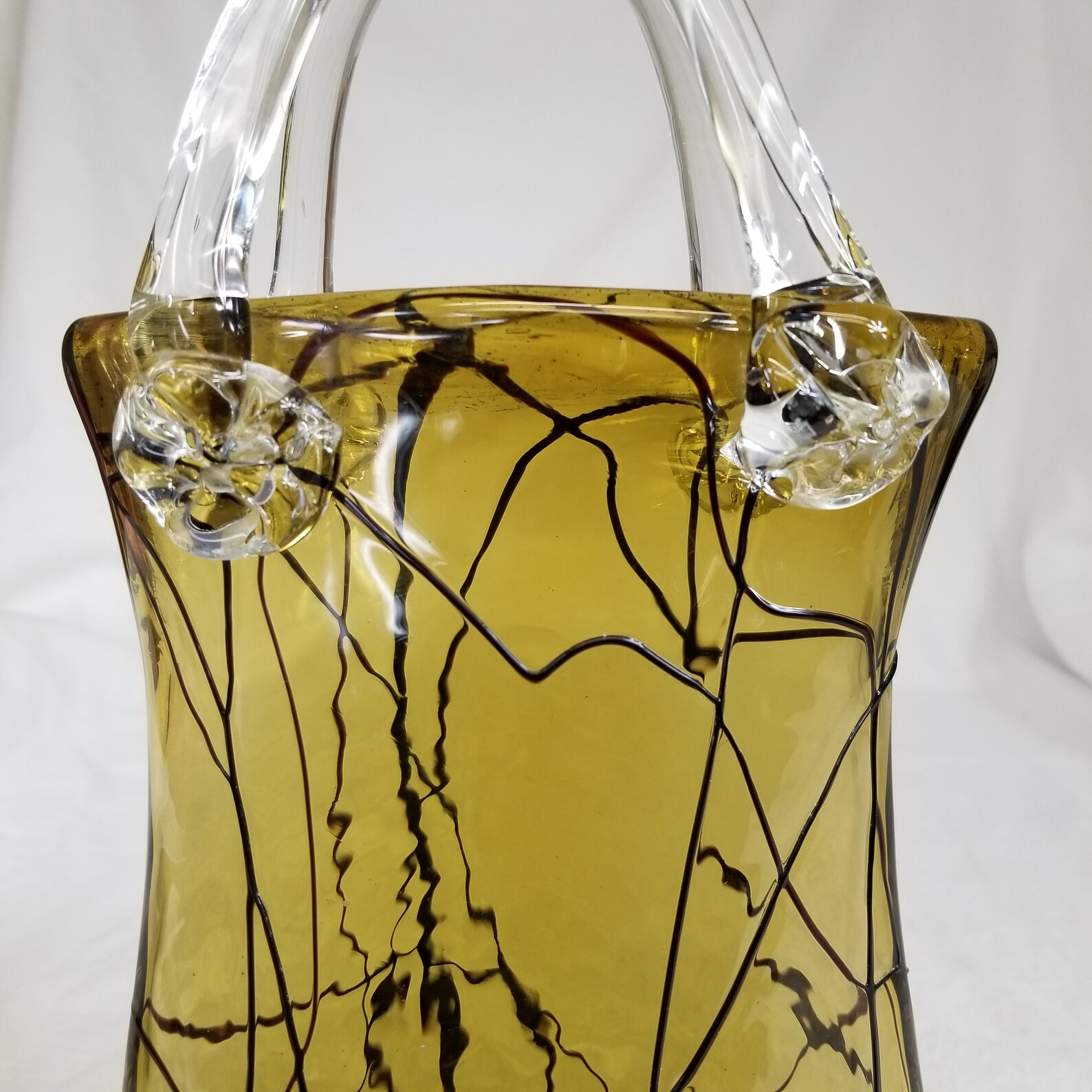 Green Murano Glass Purse Murano Vase Handblown Glass Vase Etsy
