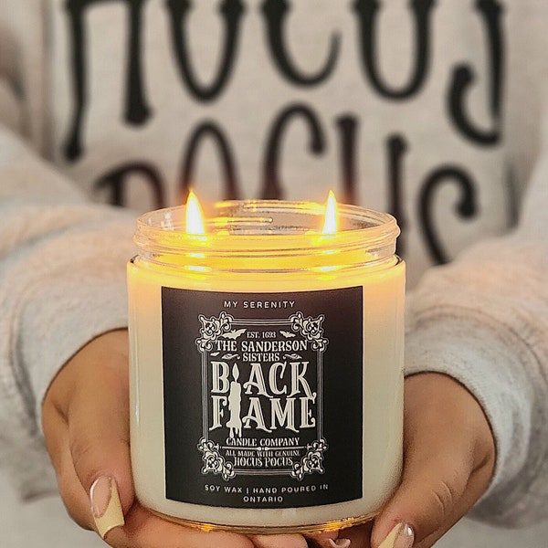 Black Flame Candle | Hocus Pocus Disney Inspired Halloween| The Sanderson Sisters| Soy Candles | Spooky Season