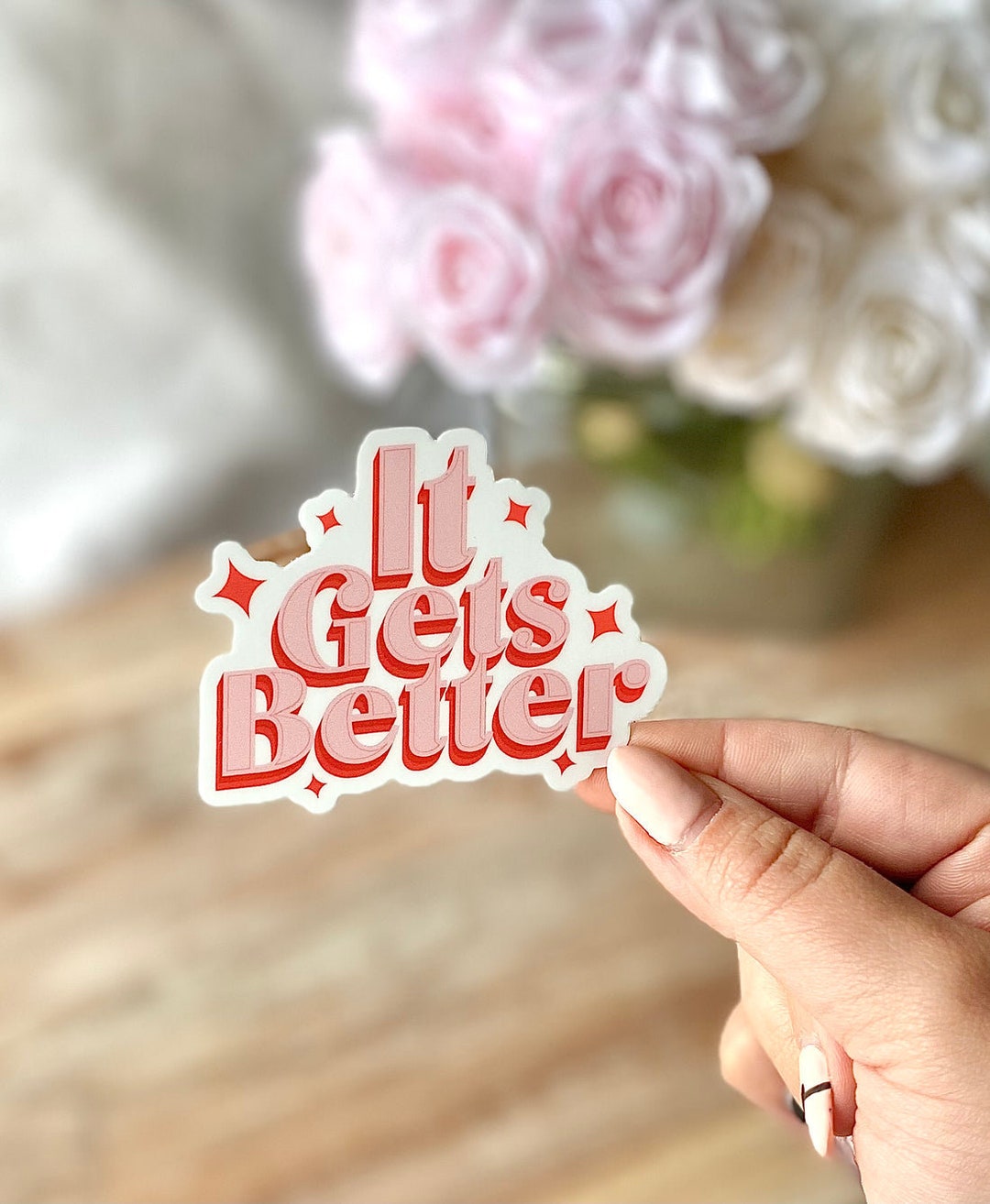 It Get's Better Sticker | Motivational Sticker| Pink Sticker | Cute ...