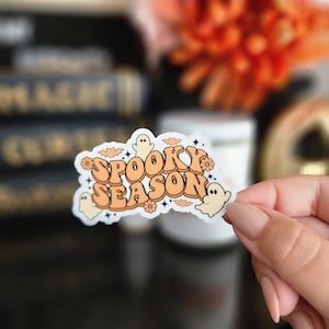 Spooky Season Sticker | Ghost Sticker|  Cute Spooky Sticker | Halloween stickers | Orange Sticker | Vinyl Stickers l Journal