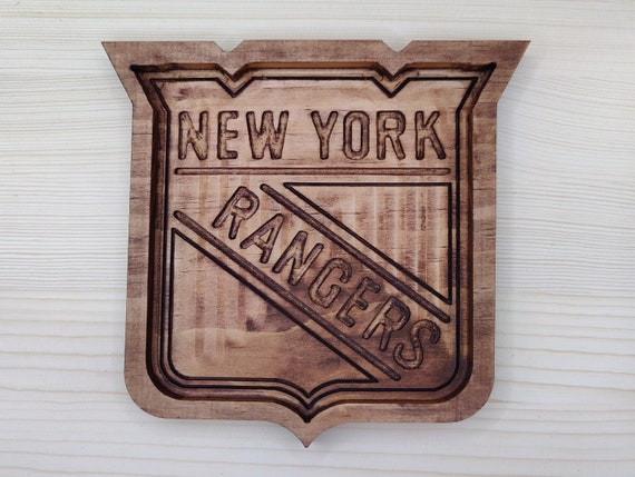 NY Rangers Wooden Valet Tray, Hockey Fan Gift for Him, Catchall Key Nightstand Tray, New York Rangers Groomsmen Dad Gift