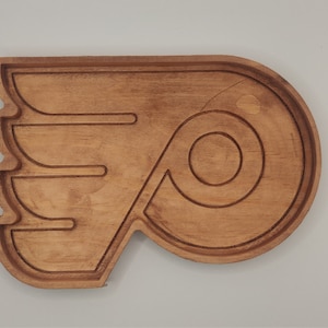 Philadelphia Flyers Wooden Valet Tray, Hockey Fan Gift for Him, Catchall Key Nightstand Tray, Groomsmen Hockey Dad Gift image 9