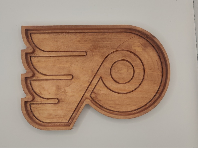 Philadelphia Flyers Wooden Valet Tray, Hockey Fan Gift for Him, Catchall Key Nightstand Tray, Groomsmen Hockey Dad Gift image 9
