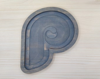 Philadelphia Phillies Retro Wooden Valet Tray, Baseball Fan Gift for Him, Catchall Key Nightstand Tray, Groomsmen Baseball Dad Gift