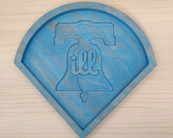 Phillies Get Ill Wooden Valet Tray, Philadelphia Baseball Fan Gift for Him, Catchall Key Nightstand Tray, Groomsmen Dad Gift
