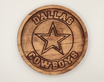 Dallas Cowboys Wooden Valet Tray, Football Fan Gift for Him, Catchall Key Nightstand Tray, Cowboys Groomsmen Dad Gift