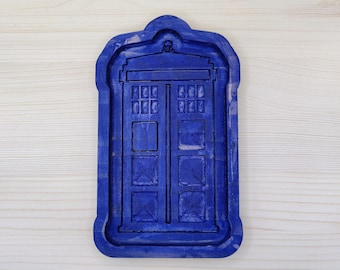 TARDIS Doctor Who Wooden Valet Tray, Fandom Fan Gift for Him, Catchall Key Nightstand Tray, Sci-Fi Groomsmen Geek Gift