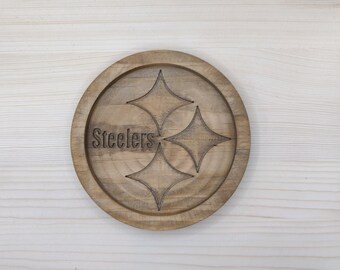 Pittsburgh Steelers Wooden Valet Tray, Football Fan Gift for Him, Catchall Key Nightstand Tray, Steelers Groomsmen Dad Gift