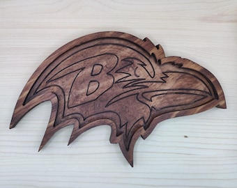 Baltimore Ravens Wooden Valet Tray, Football Fan Gift for Him, Catchall Key Nightstand Tray, Ravens Groomsmen Dad Gift