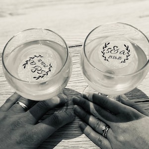 wafer drink toppers - Bride and Groom Drink Toppers - Edible Custom wedding cocktail or cupcake toppers