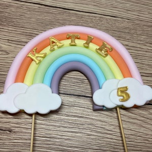 Regenbogen Kuchen Aufleger - Regenbogen Fondant Cake Topper - Pastellfarben - essbarer Fondant Regenbogen - Kuchendekoration