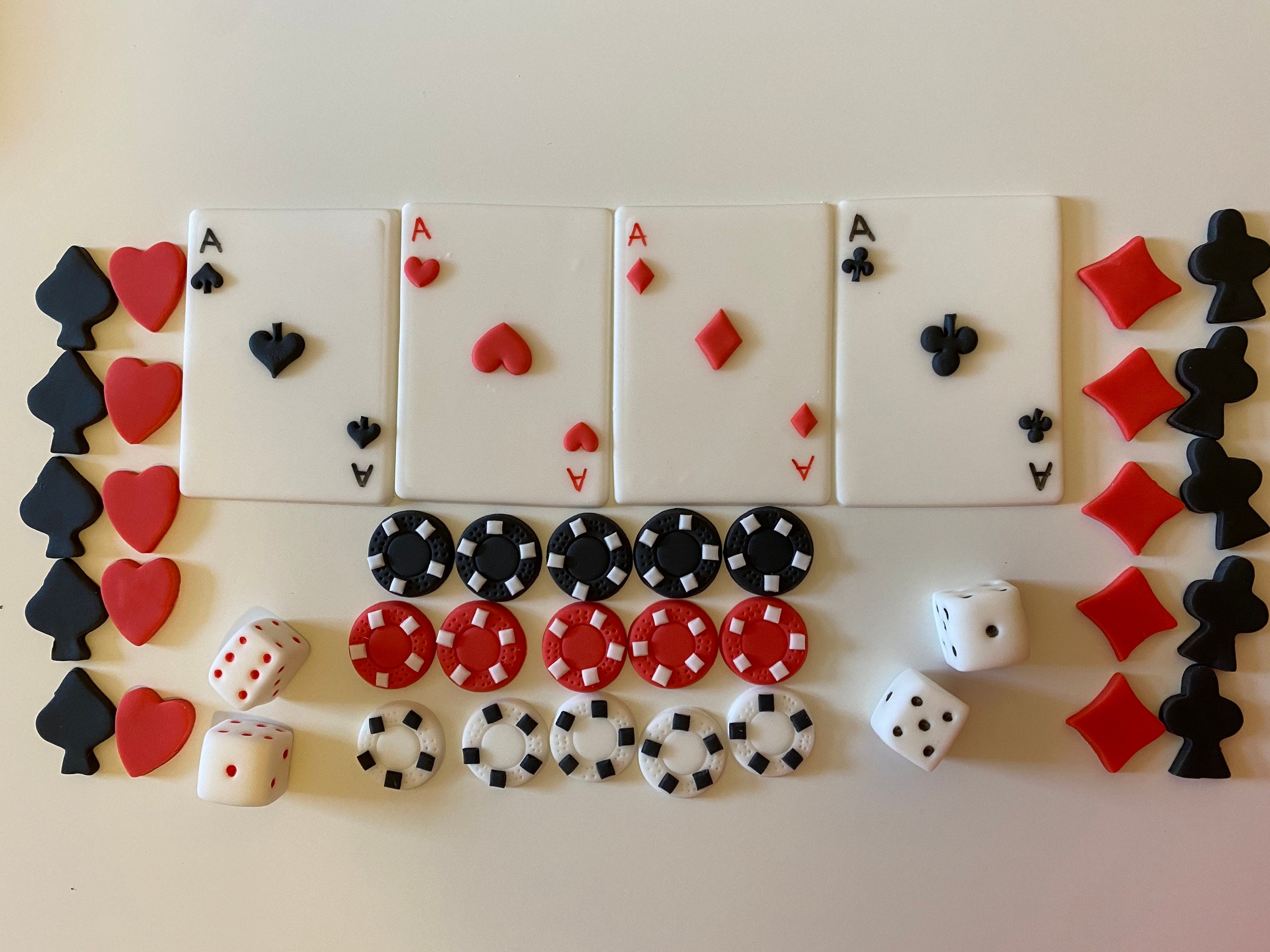 Decorazioni Per Torta A Tema Casinò E Poker - Set Di 1 Topper In Carta Colorata - 15x12,7 Cm