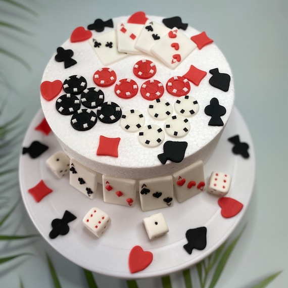 Decorazioni Torta A Tema Casino - Topper Per Cupcake Con Poker E Dadi, 9 Pezzi, Non Commestibili - Foto 5
