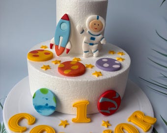 Décoration de gâteau de pâtisserie Décoration créative de modèle de fusée d'astronaute Décoration à thème de science-fiction d'astronaute acheter à prix bas - livraison gratuite, avis réels avec des photos